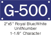 2x5 Blue/White UnitNumber