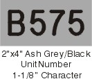 2x4 Grey/Black UnitNumber