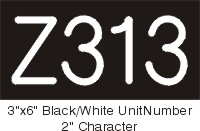 3x6 Black/White UnitNumber